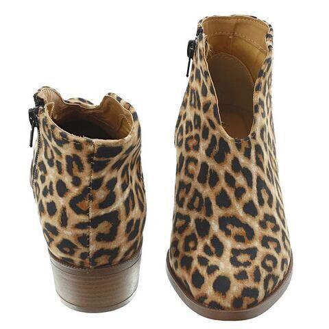 Nude Boots Deep V Sexy Short Boots Casual Comfortable Zipper Shoes Women'S Boots
