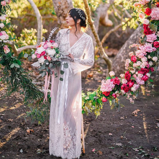 Solid Color Cover Up Swimwear Smock Lace Chiffon Bikini Beach Sunscreen Shirt Embroidered Holiday Cardigan