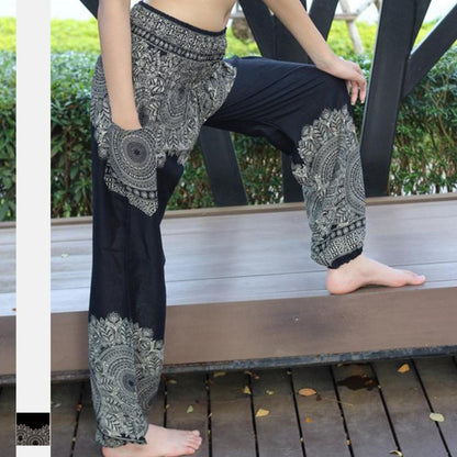 Printed Women'S Drawstring Loose Bloomers Fashion Dance Yoga Sweatpants