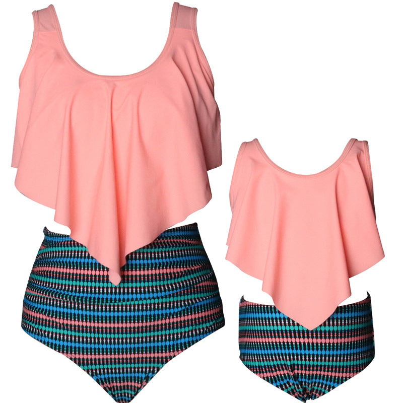 New High-Waisted Bikini Swimsuits For Moms And Kids