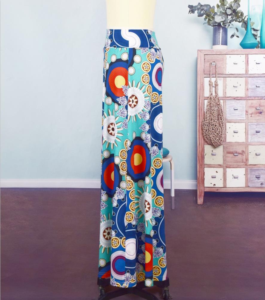 Summer New Exotic Print Skirt With Big Swing Skirt