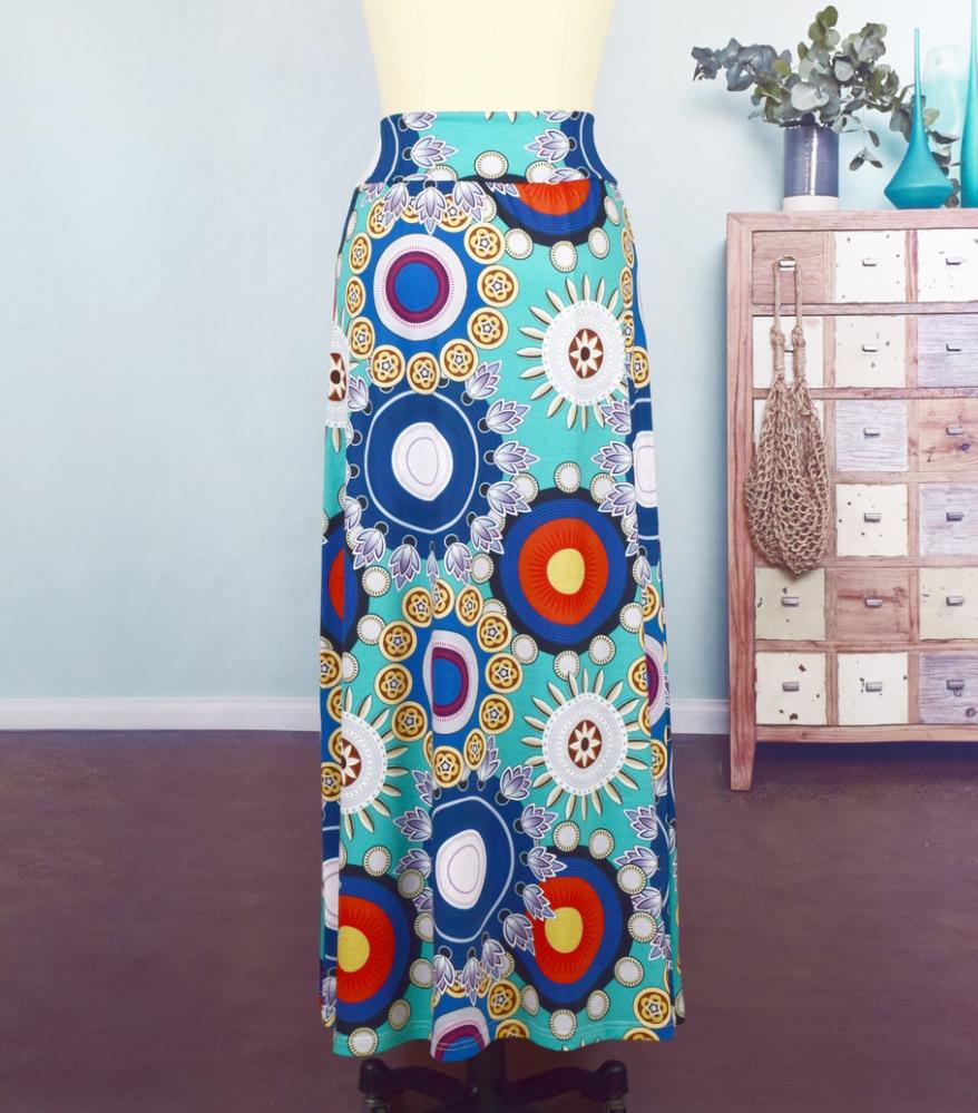 Summer New Exotic Print Skirt With Big Swing Skirt