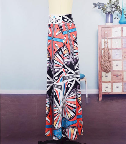 Summer New Exotic Print Skirt With Big Swing Skirt