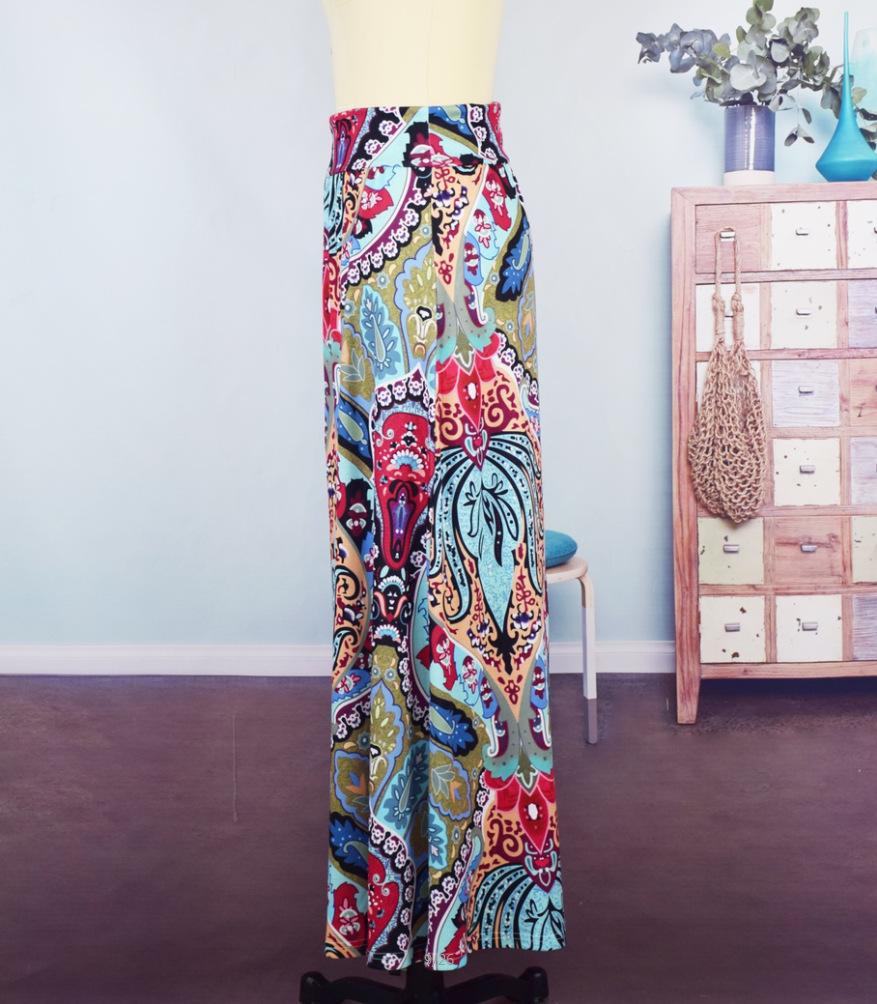 Summer New Exotic Print Skirt With Big Swing Skirt