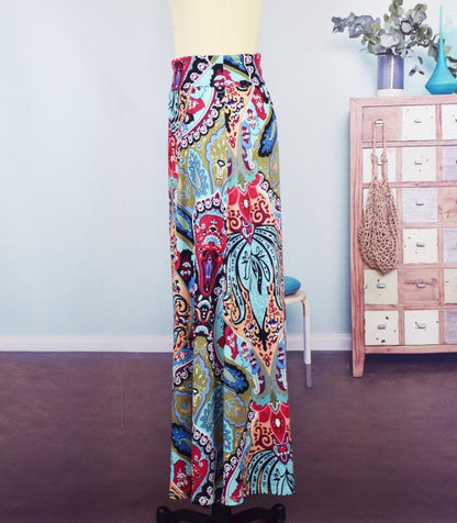 Summer New Exotic Print Skirt With Big Swing Skirt