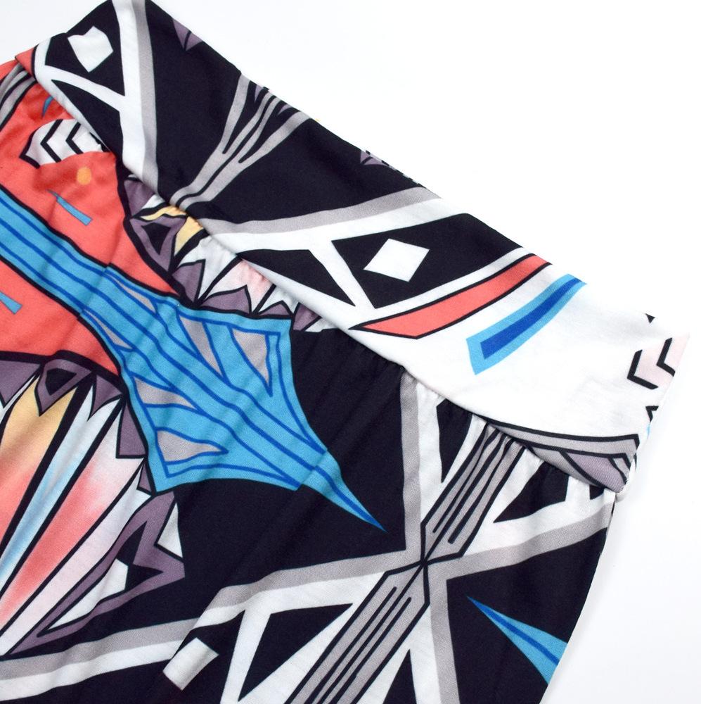 Summer New Exotic Print Skirt With Big Swing Skirt