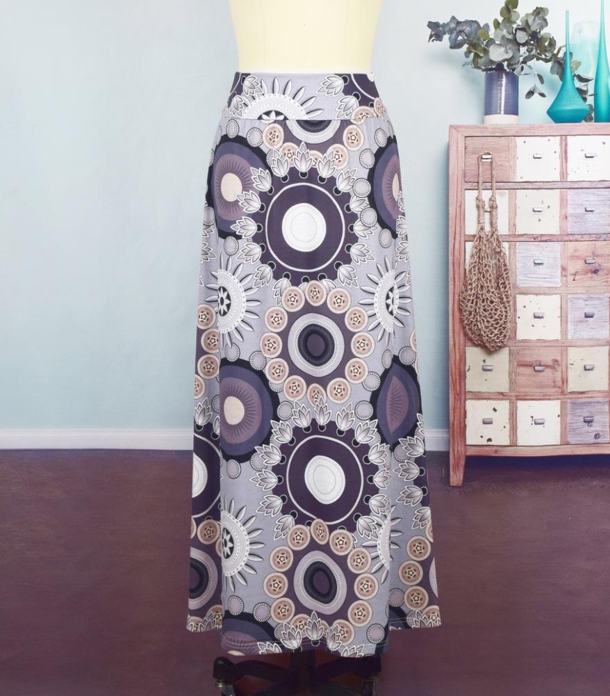 Summer New Exotic Print Skirt With Big Swing Skirt