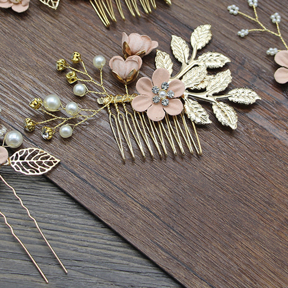 Bridal Floral Hair Accessories Forest Style Blue Flower Hairpin Wedding Hairpiece