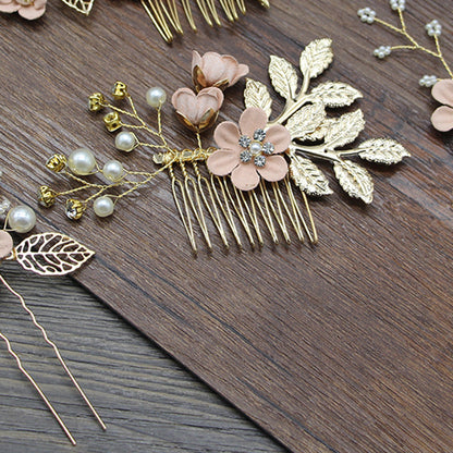 Bridal Floral Hair Accessories Forest Style Blue Flower Hairpin Wedding Hairpiece