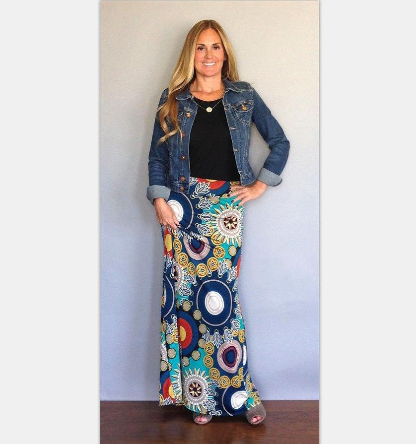 Summer New Exotic Print Skirt With Big Swing Skirt