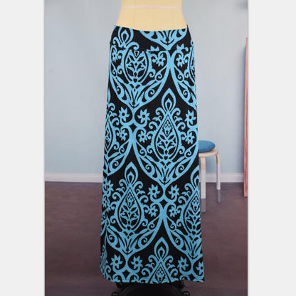 Summer New Exotic Print Skirt With Big Swing Skirt