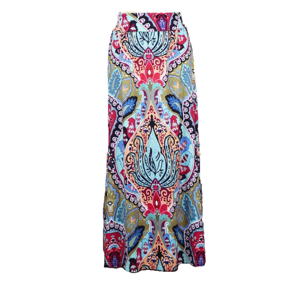 Summer New Exotic Print Skirt With Big Swing Skirt