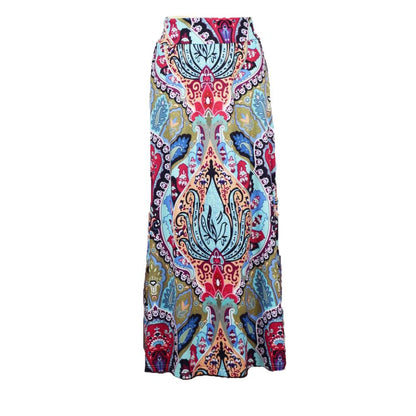 Summer New Exotic Print Skirt With Big Swing Skirt