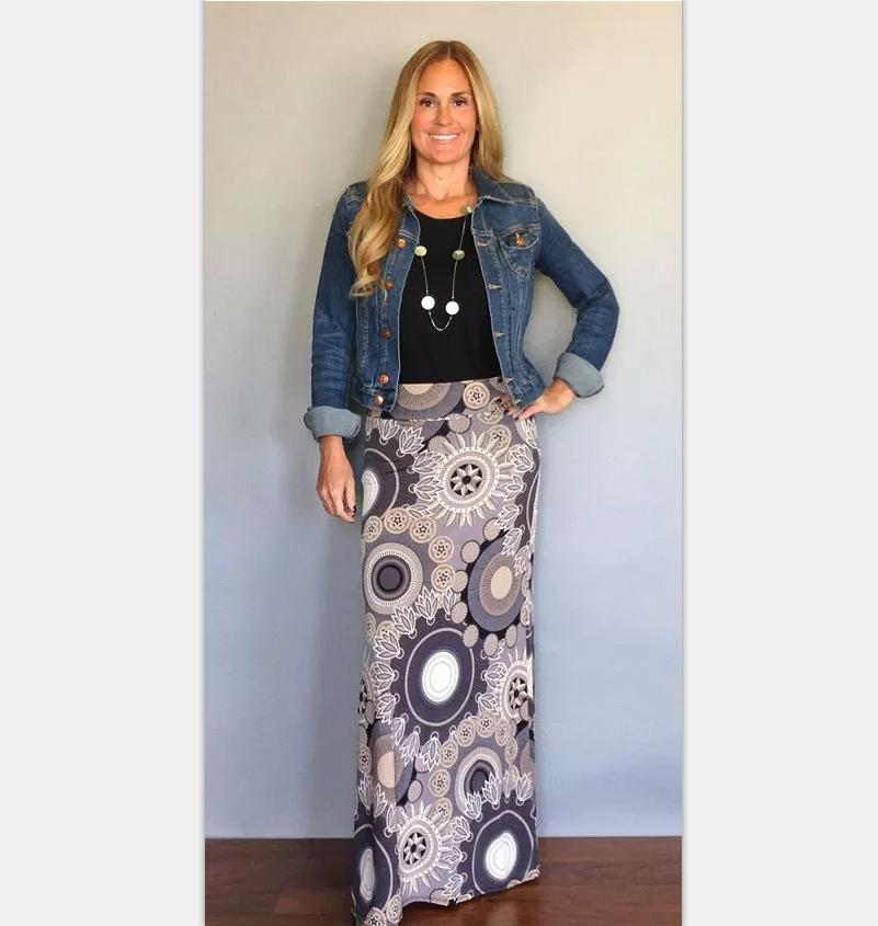 Summer New Exotic Print Skirt With Big Swing Skirt