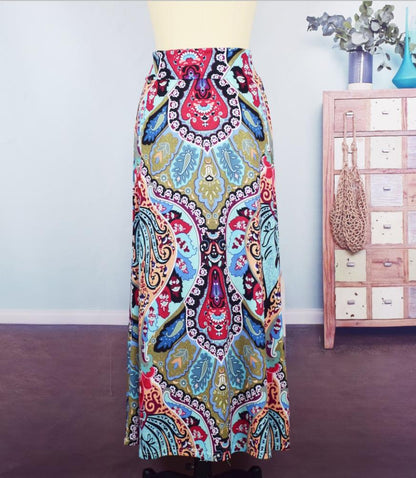 Summer New Exotic Print Skirt With Big Swing Skirt