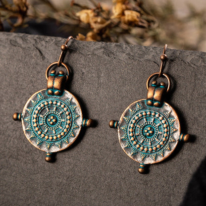 Vintage Geometric Alloy Earrings Creative Retro Ear Studs