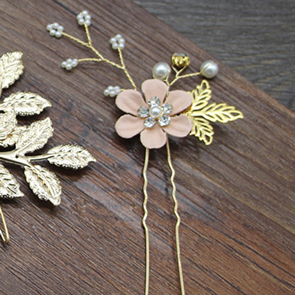Bridal Floral Hair Accessories Forest Style Blue Flower Hairpin Wedding Hairpiece