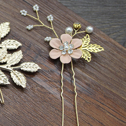 Bridal Floral Hair Accessories Forest Style Blue Flower Hairpin Wedding Hairpiece