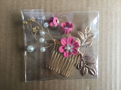 Bridal Floral Hair Accessories Forest Style Blue Flower Hairpin Wedding Hairpiece
