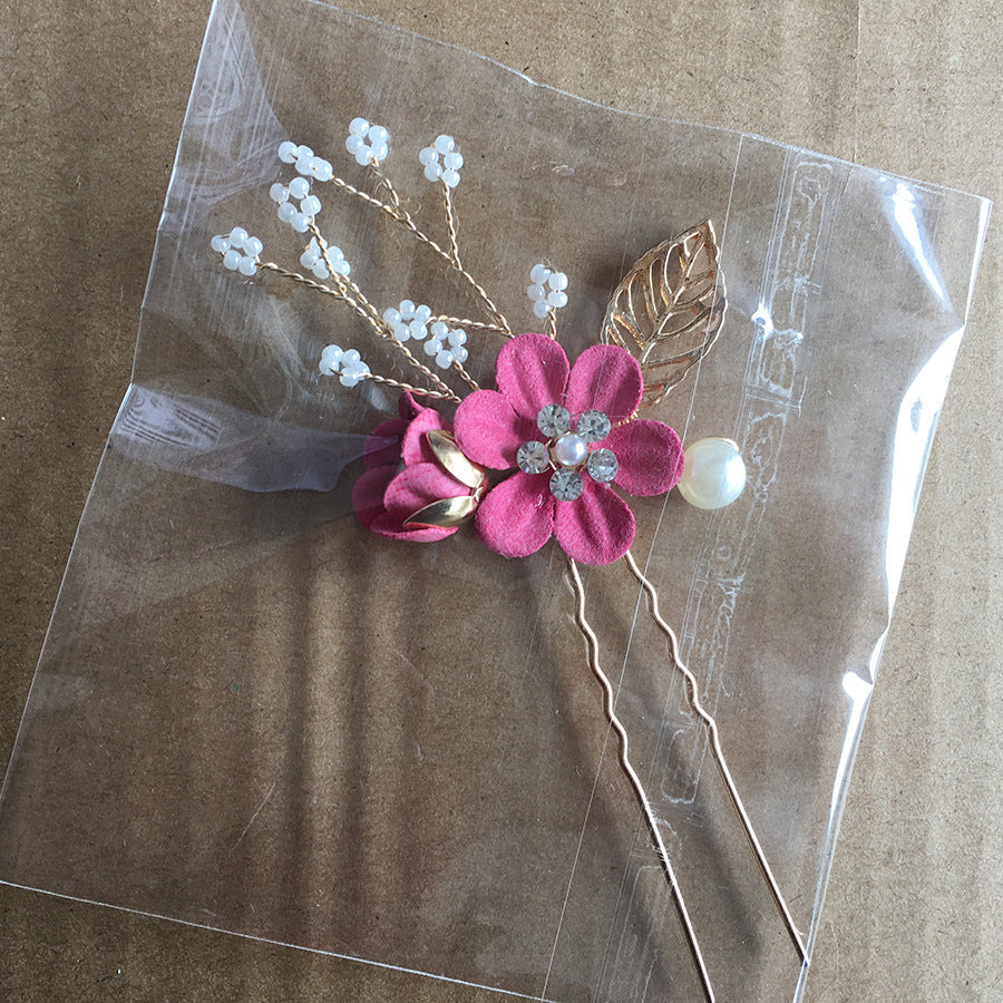 Bridal Floral Hair Accessories Forest Style Blue Flower Hairpin Wedding Hairpiece