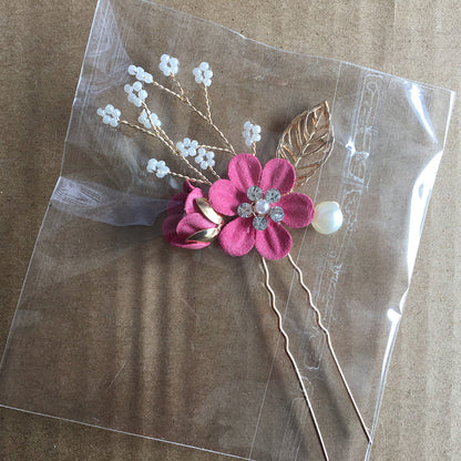 Bridal Floral Hair Accessories Forest Style Blue Flower Hairpin Wedding Hairpiece