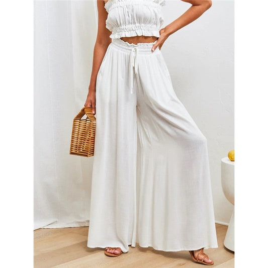 Baggy Elastic Waist Wide Leg Pants