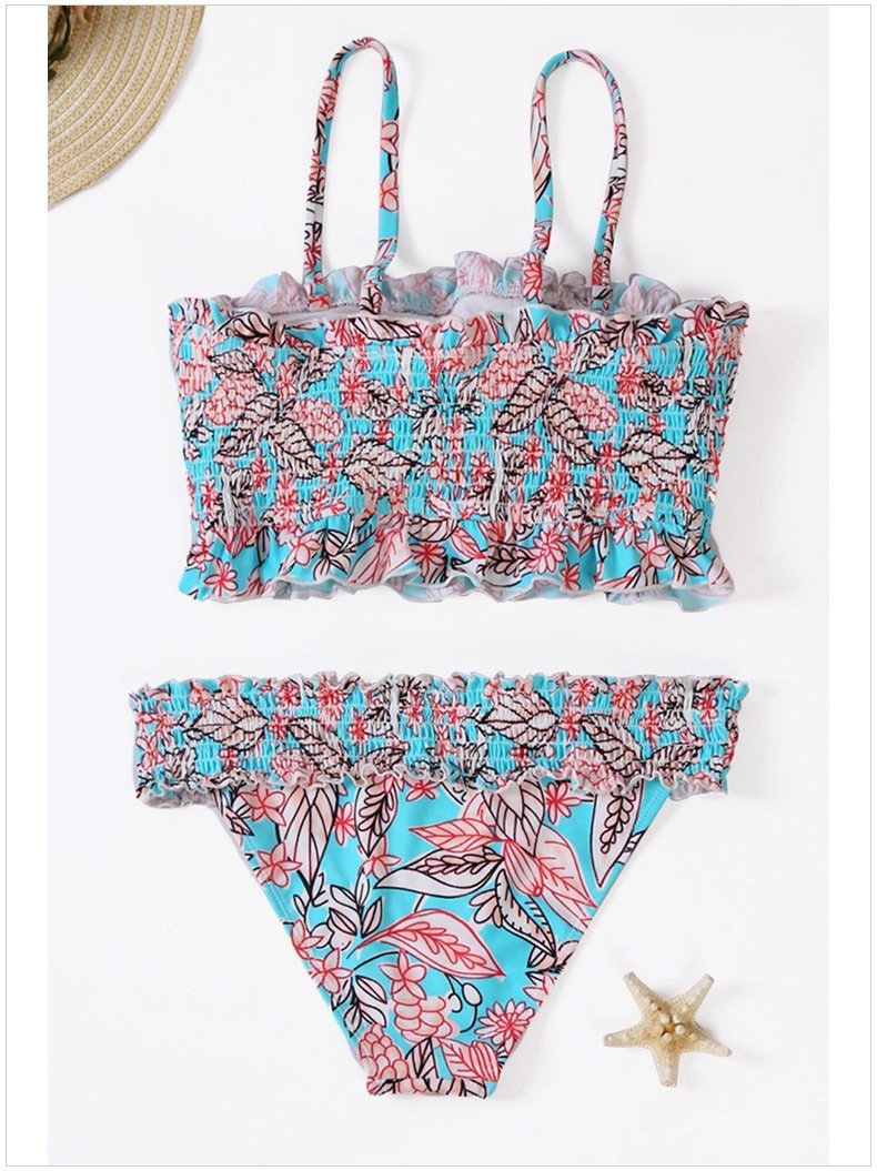 Two-Piece Printed Bikini Split Sexy Low Waist Slimming Swimsuit