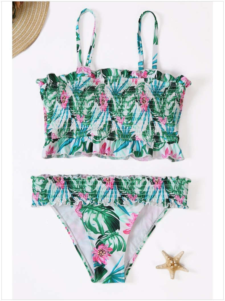 Two-Piece Printed Bikini Split Sexy Low Waist Slimming Swimsuit