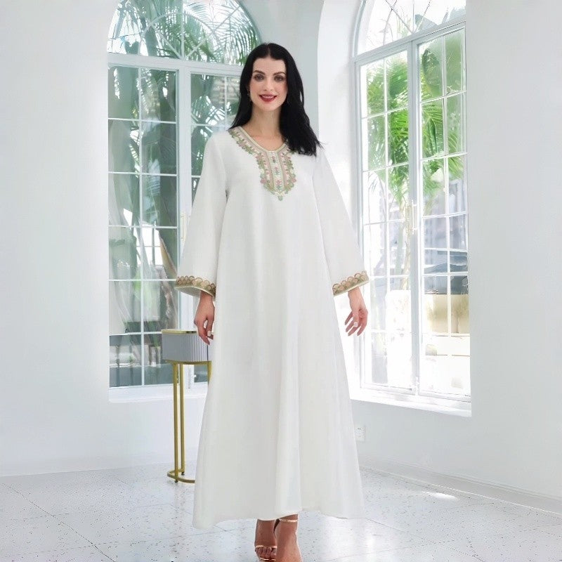 Lace Trim Abaya Robe