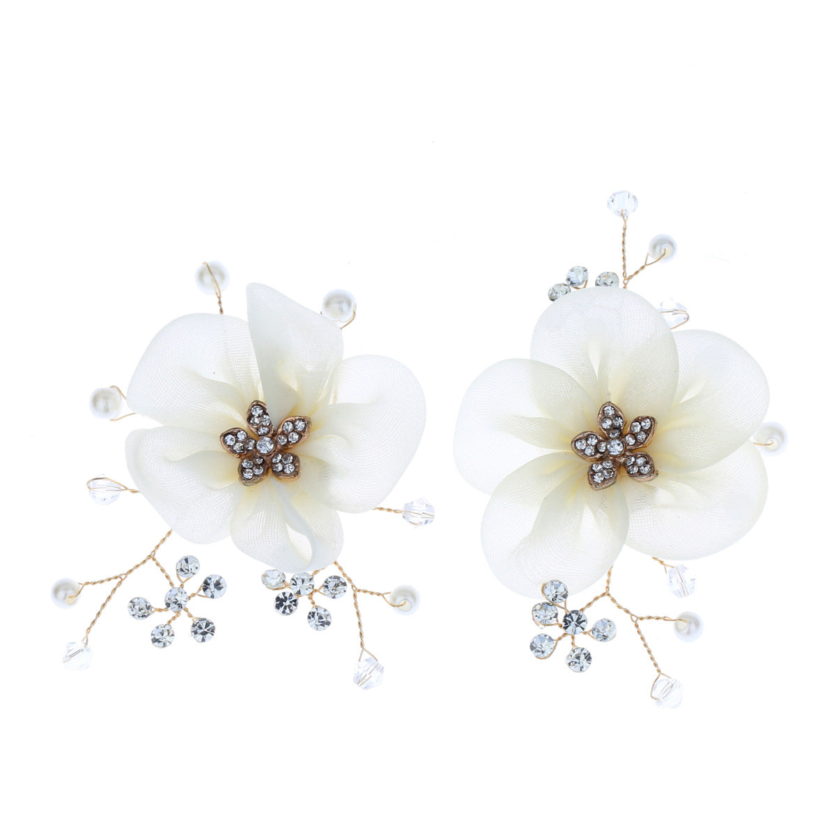 Handmade Pearl Bridal Shoes with Pearl Flower and Diamond Decoration