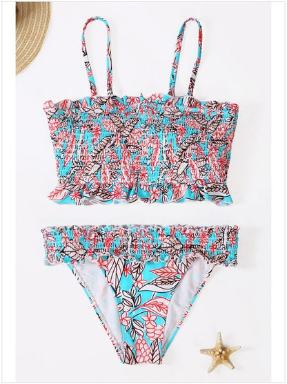 Two-Piece Printed Bikini Split Sexy Low Waist Slimming Swimsuit