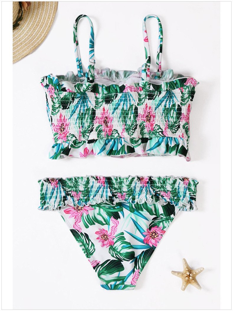 Two-Piece Printed Bikini Split Sexy Low Waist Slimming Swimsuit