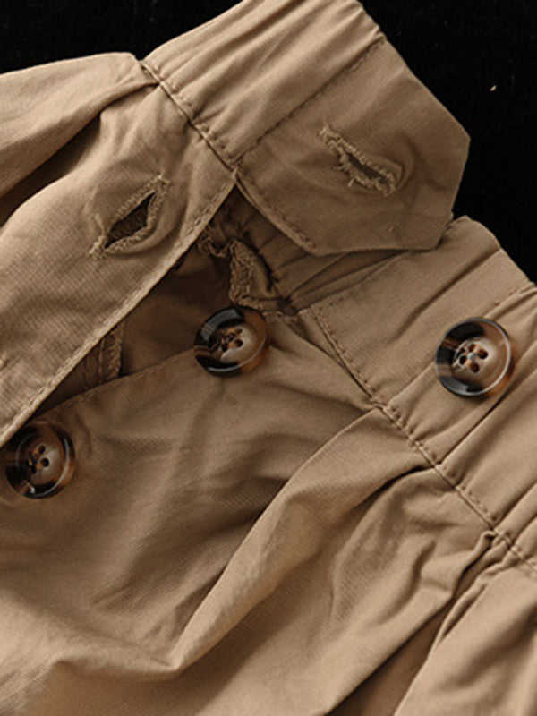 Vintage Casual Loose Ramie Cotton Wide Leg Pants