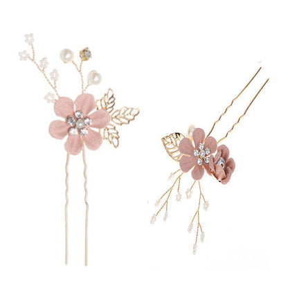 Bridal Floral Hair Accessories Forest Style Blue Flower Hairpin Wedding Hairpiece