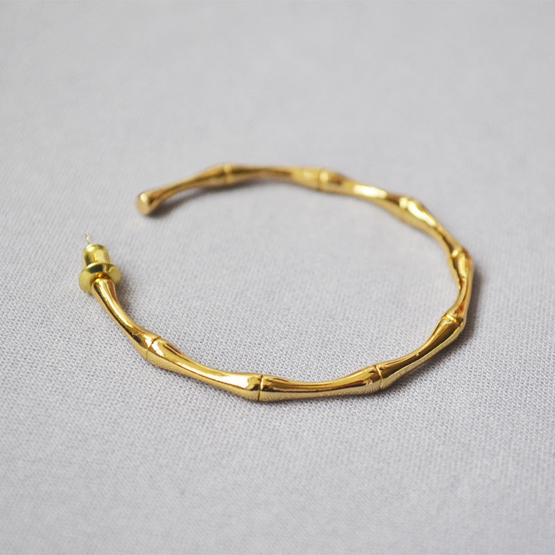 Simple Bamboo Exaggerated Large Hoop Earrings
