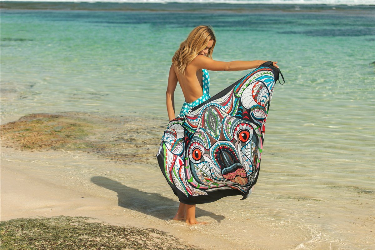 New Sexy Shawl Sling Print Cover Up Dress