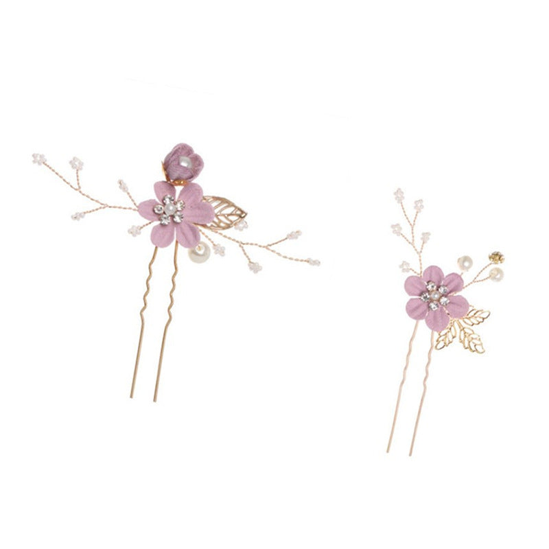 Bridal Floral Hair Accessories Forest Style Blue Flower Hairpin Wedding Hairpiece