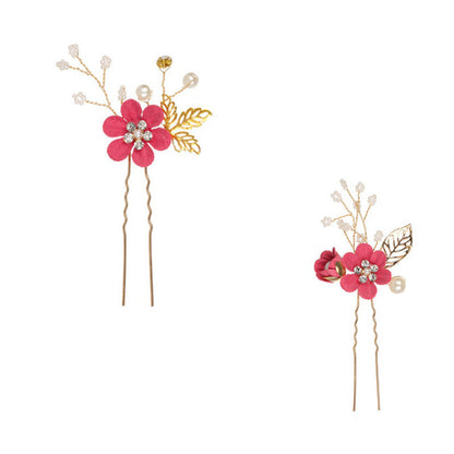Bridal Floral Hair Accessories Forest Style Blue Flower Hairpin Wedding Hairpiece