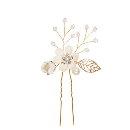 Bridal Floral Hair Accessories Forest Style Blue Flower Hairpin Wedding Hairpiece