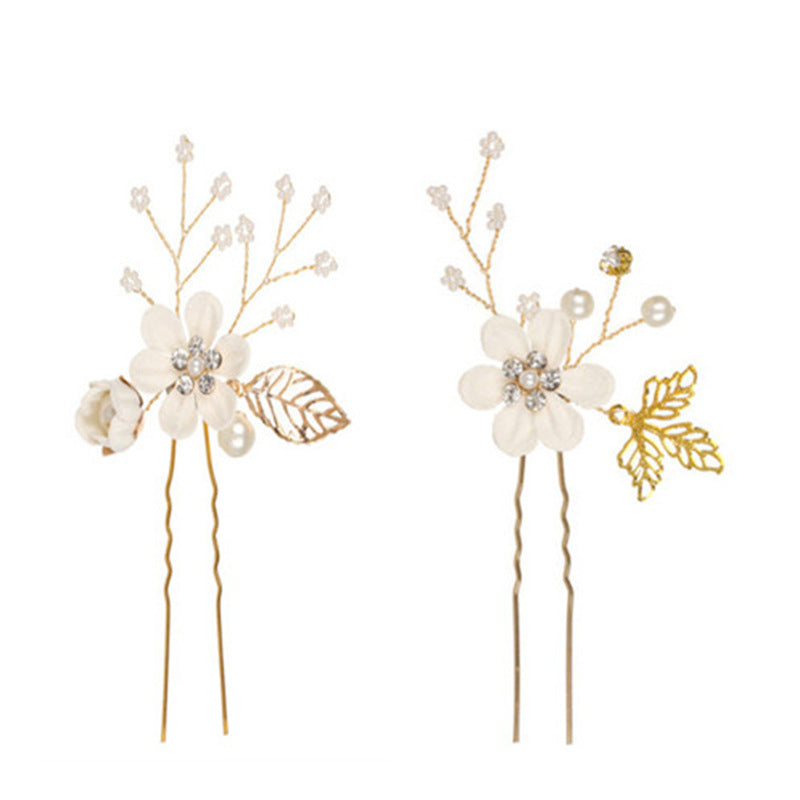 Bridal Floral Hair Accessories Forest Style Blue Flower Hairpin Wedding Hairpiece