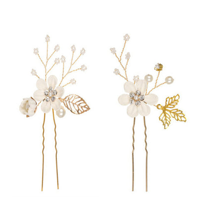Bridal Floral Hair Accessories Forest Style Blue Flower Hairpin Wedding Hairpiece