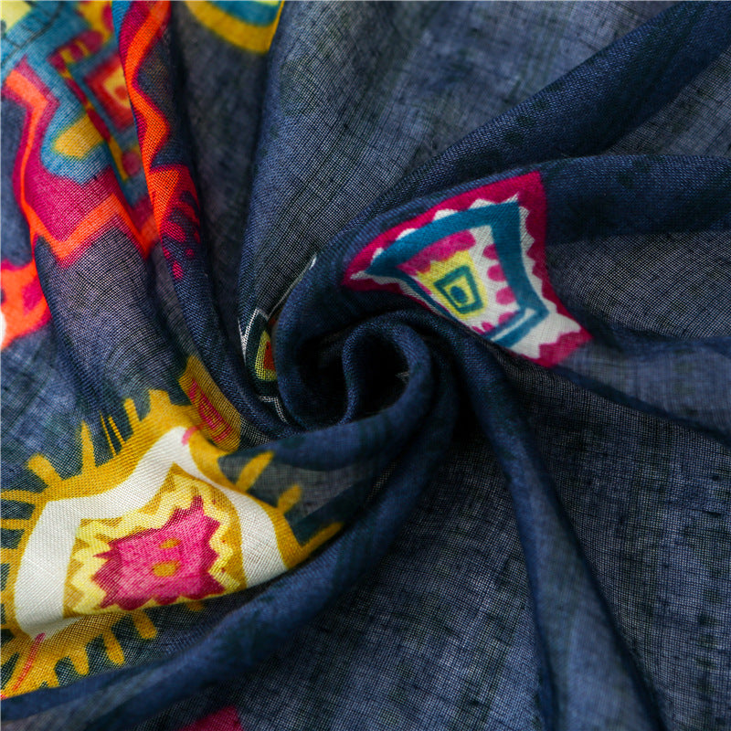New Spring And Summer Fashion Street Shooting Long Handmade Tassel Scarf Tibetan Beach Travel Sunscreen Shawl