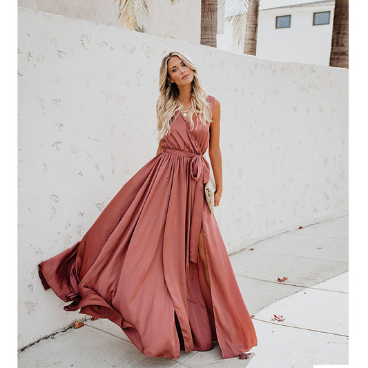 Bohemian V-Neck Sleeveless Maxi Dress