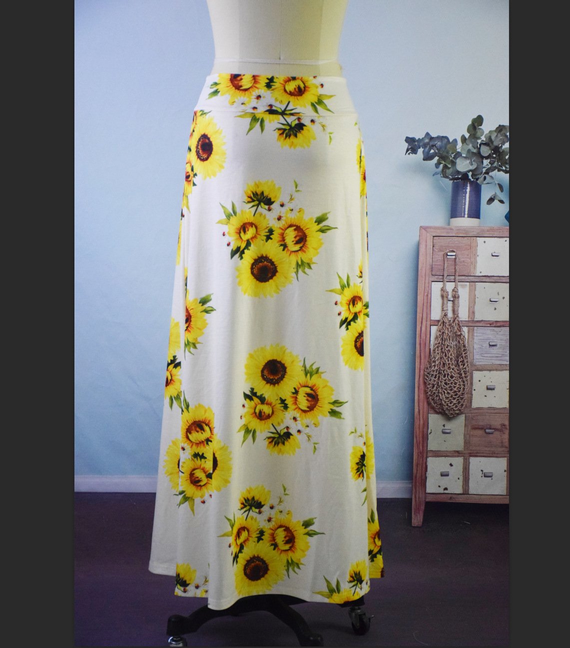 Summer New Exotic Print Skirt With Big Swing Skirt