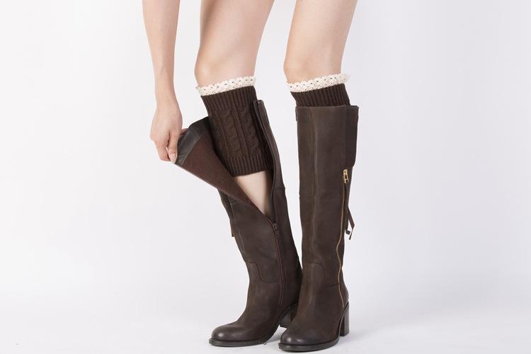 Boot Cuff Thick Short-Sleeved Thick Thick Bamboo Knit Wool Yarn Socks - 12
