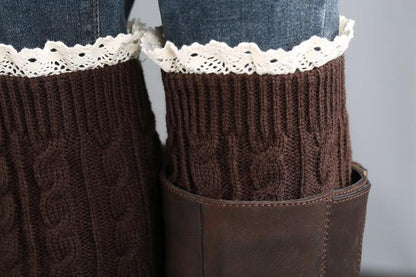 Boot Cuff Thick Short-Sleeved Thick Thick Bamboo Knit Wool Yarn Socks - 12