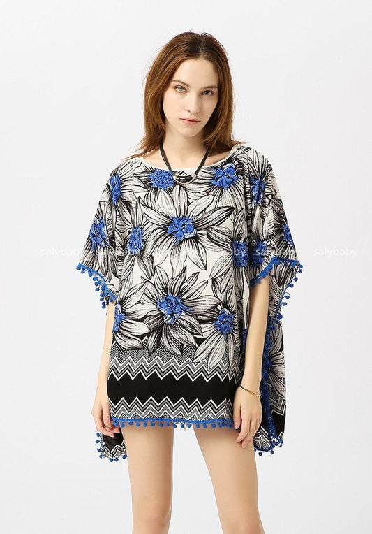 Print Loose Casual Beach Bikini Cover Up