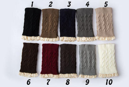 Boot Cuff Thick Short-Sleeved Thick Thick Bamboo Knit Wool Yarn Socks - 12