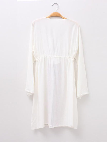 Elegant V-Neck Print Bohemia Mini Beach Dress