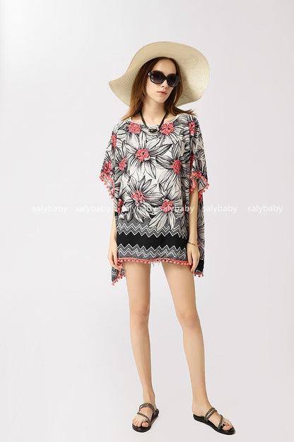 Print Loose Casual Beach Bikini Cover Up